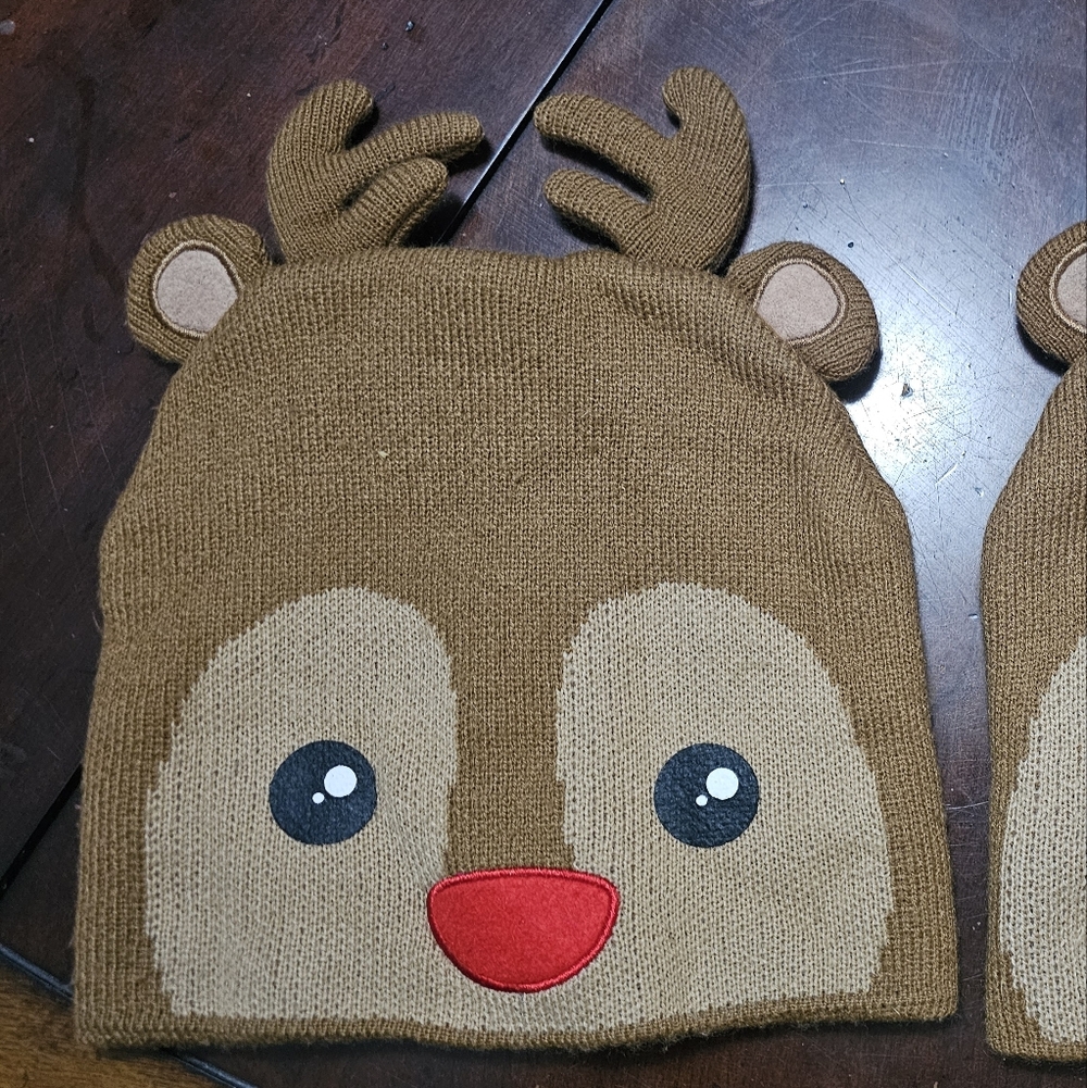 Reindeer Beanie Skull Cap Youth One Size Fits Most